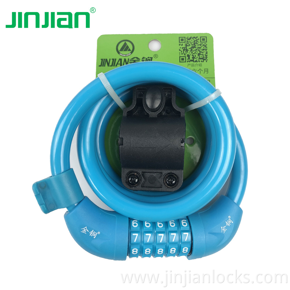 Amazon hot sale 12X1200mm PVC bike cable lock combination cable lock for bicycle